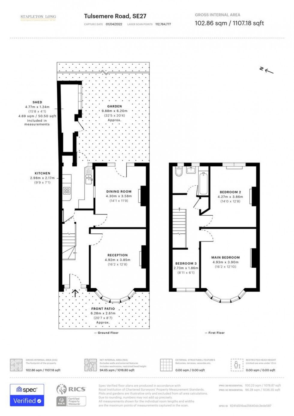 Floorplan for Tulsemere Road, London