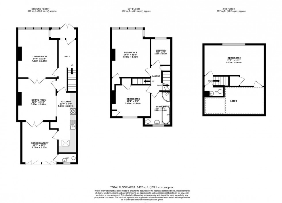 Floorplan for Oak Grove Road, London