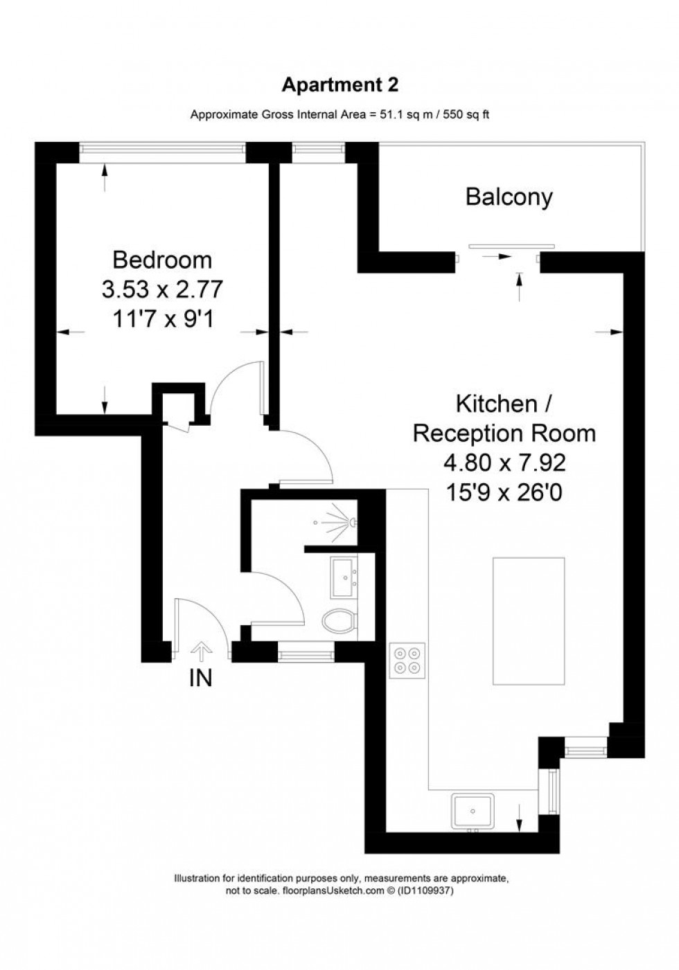 Floorplan for Dalton Street, London