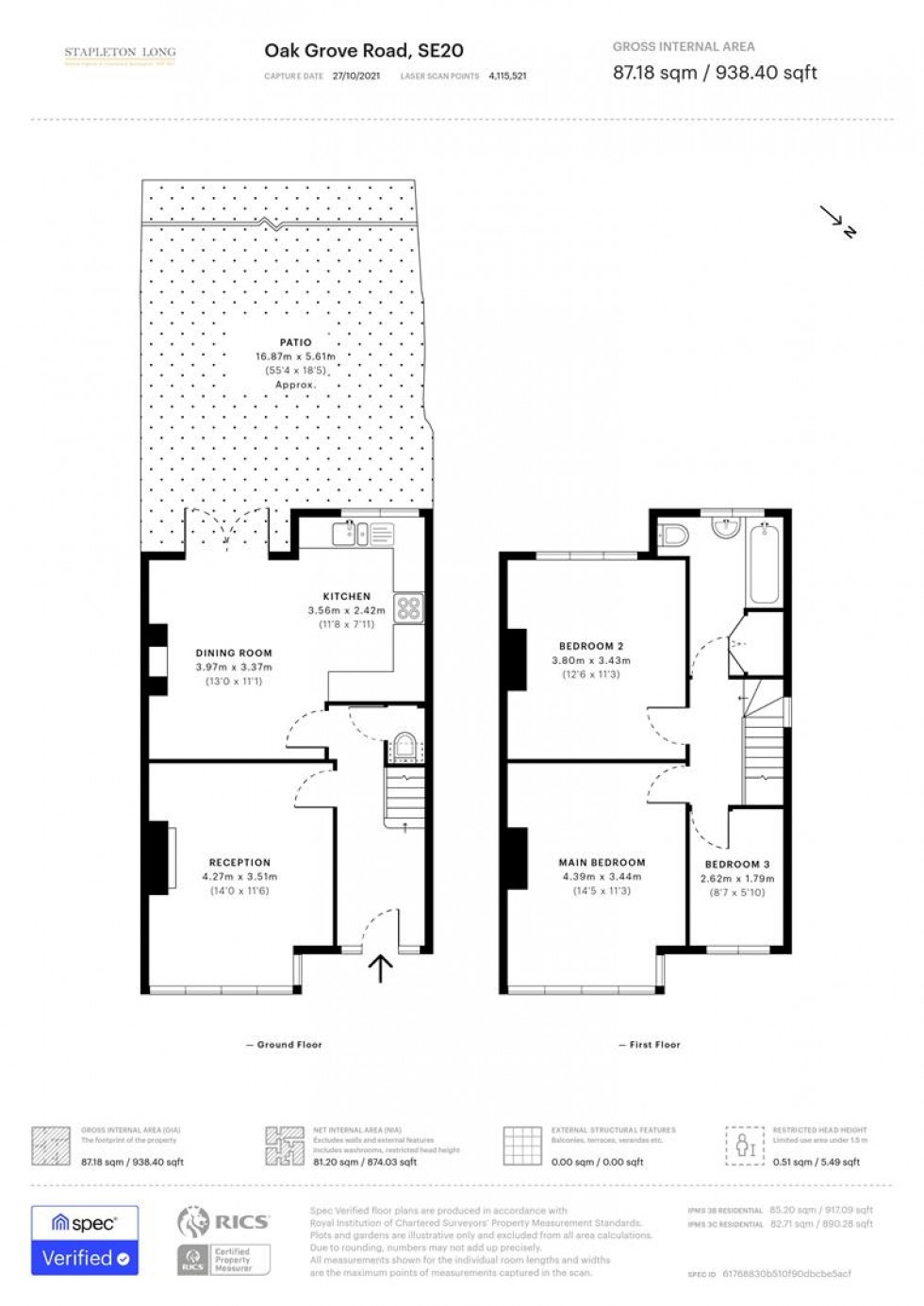 Floorplan for Oak Grove Road, London