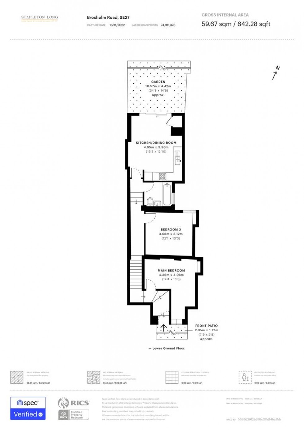 Floorplan for Broxholm Road, London