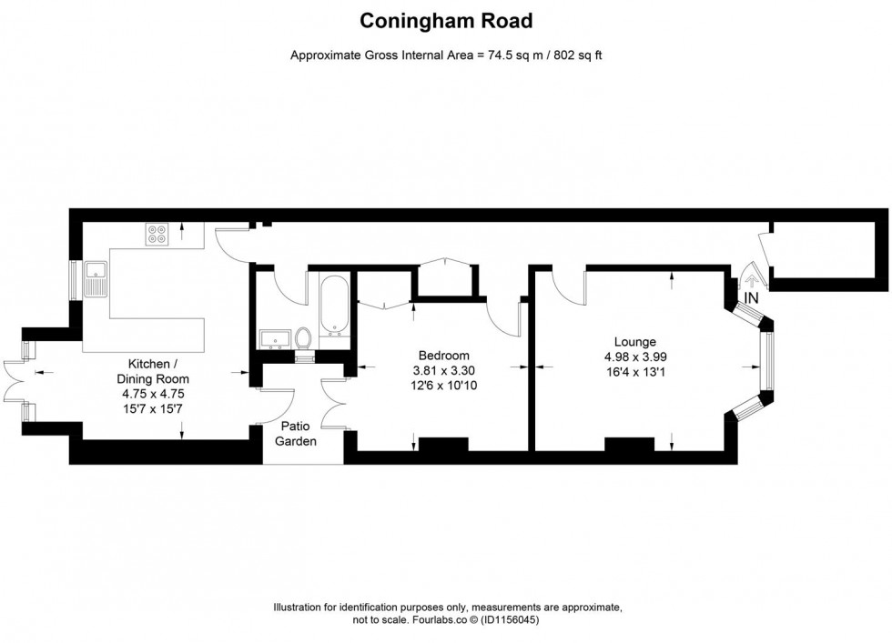 Floorplan for Coningham Road, London