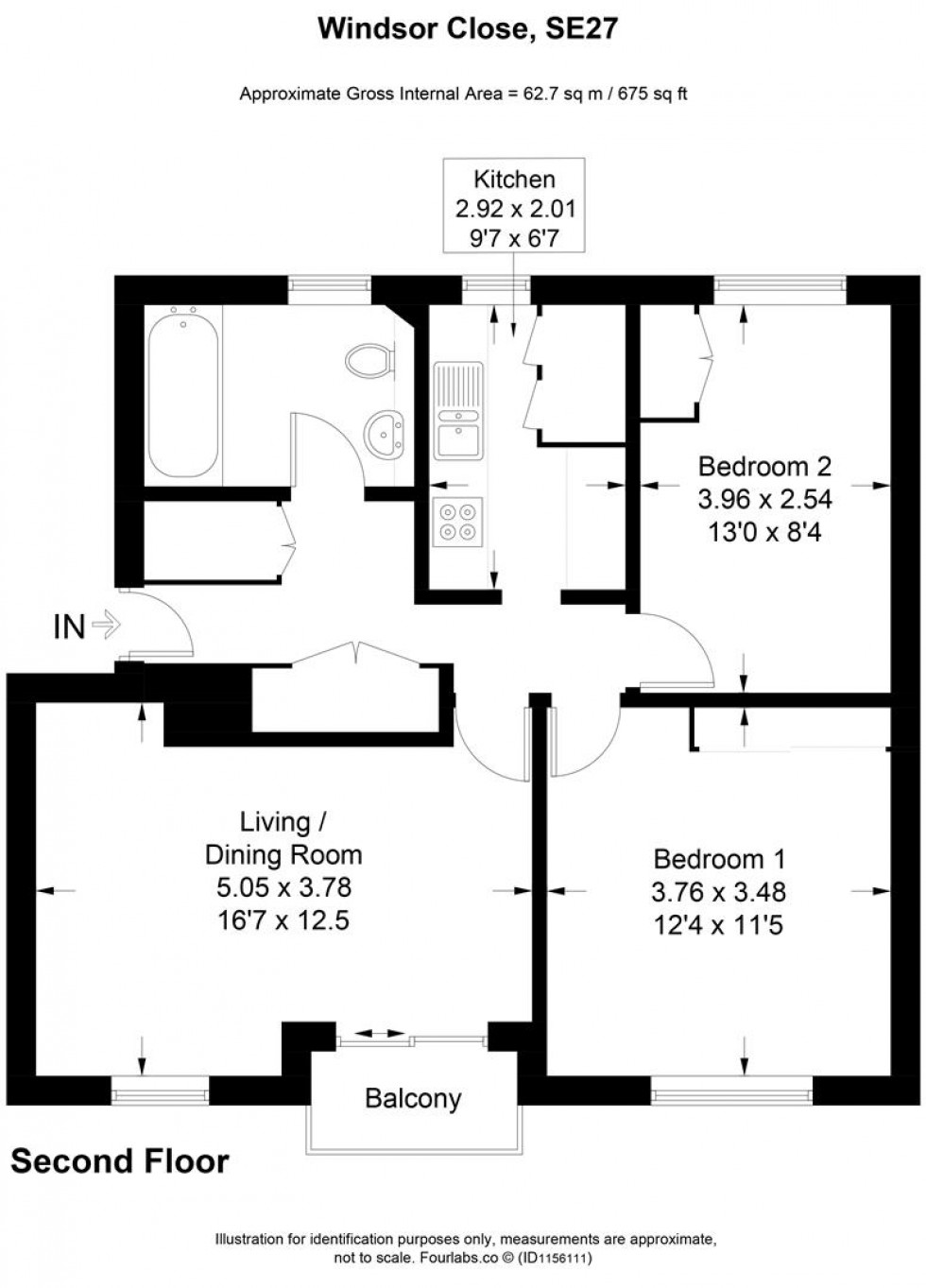 Floorplan for Windsor Grove, London