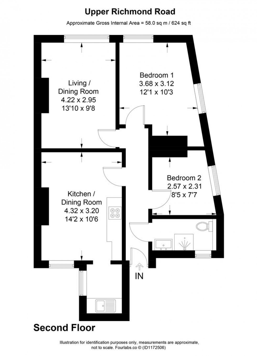 Floorplan for Upper Richmond Road West, London